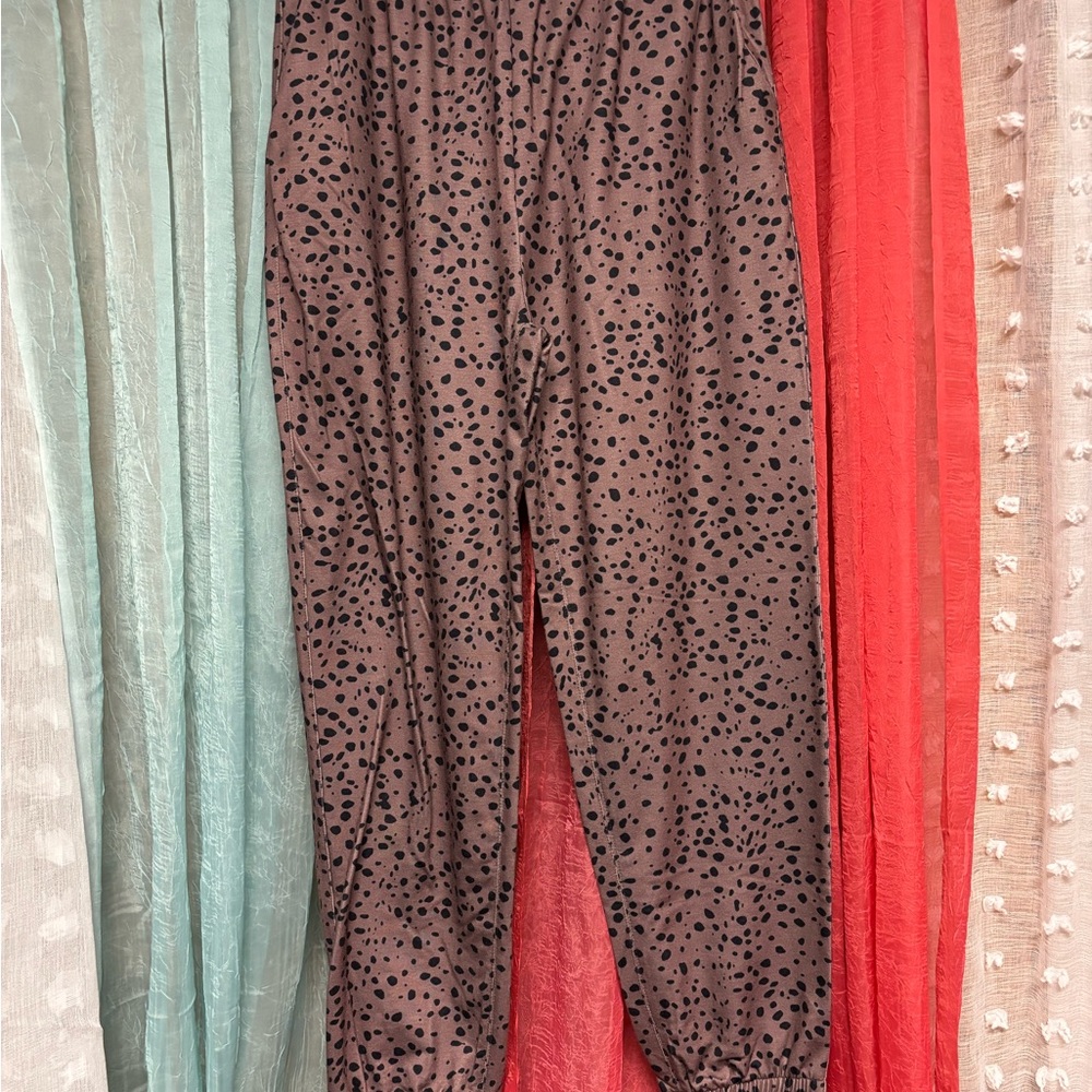 Brown and Black Polka Dot Pants